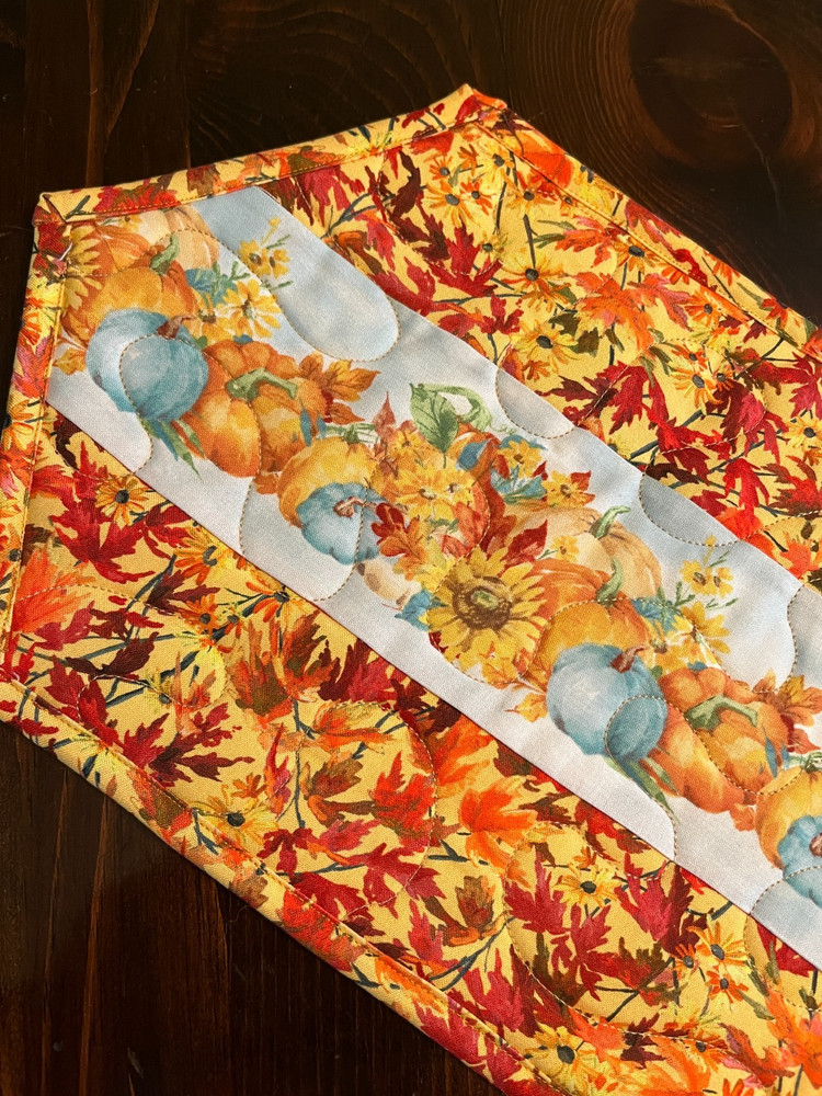 Handcrafted-Quilted Table Runner- Fall Harvest - NEW March 2026