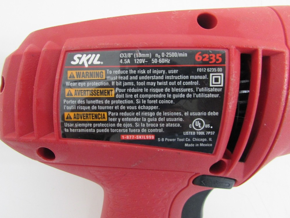 SKIL 3/8" KEYLESS CHUCK REVERSIBLE DRILL 6235, w/ TRIGGER SPEED CONTROL