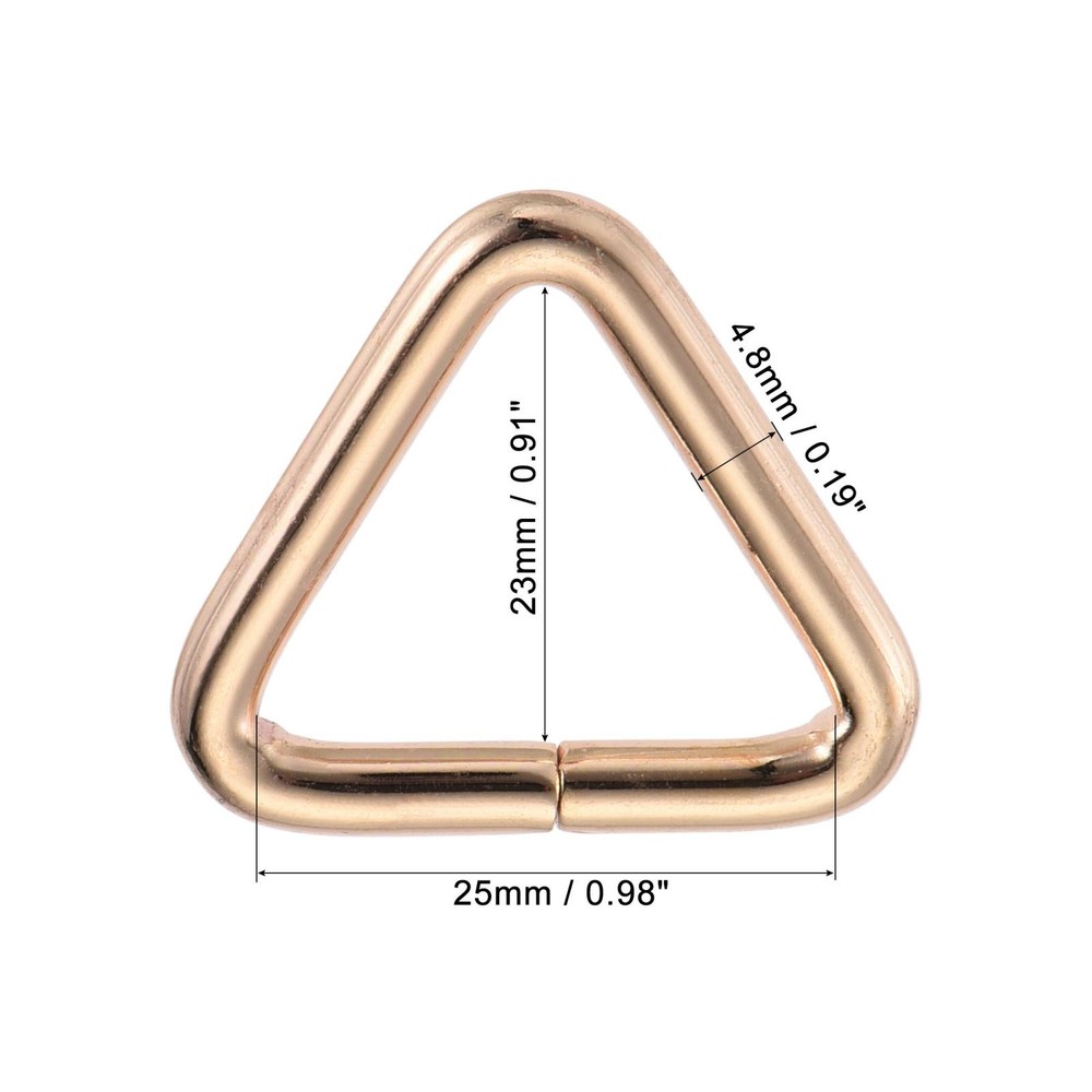 Metal Triangle Buckle 25mm Inner Gold Width 20pcs