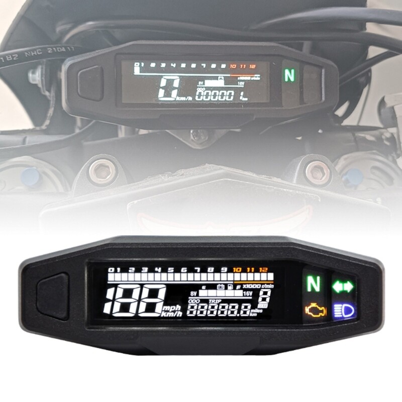 Inductive Speedometer Stroke Tachometer for Motorcycle Colored Display