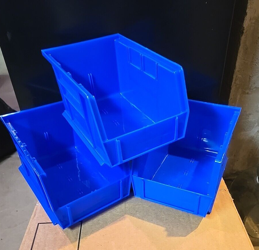 12 PACK AKRO MILS 30237BLUE PLASTIC STACKABLE STORAGE ORGANIZER BIN 9” X 6” x 5”