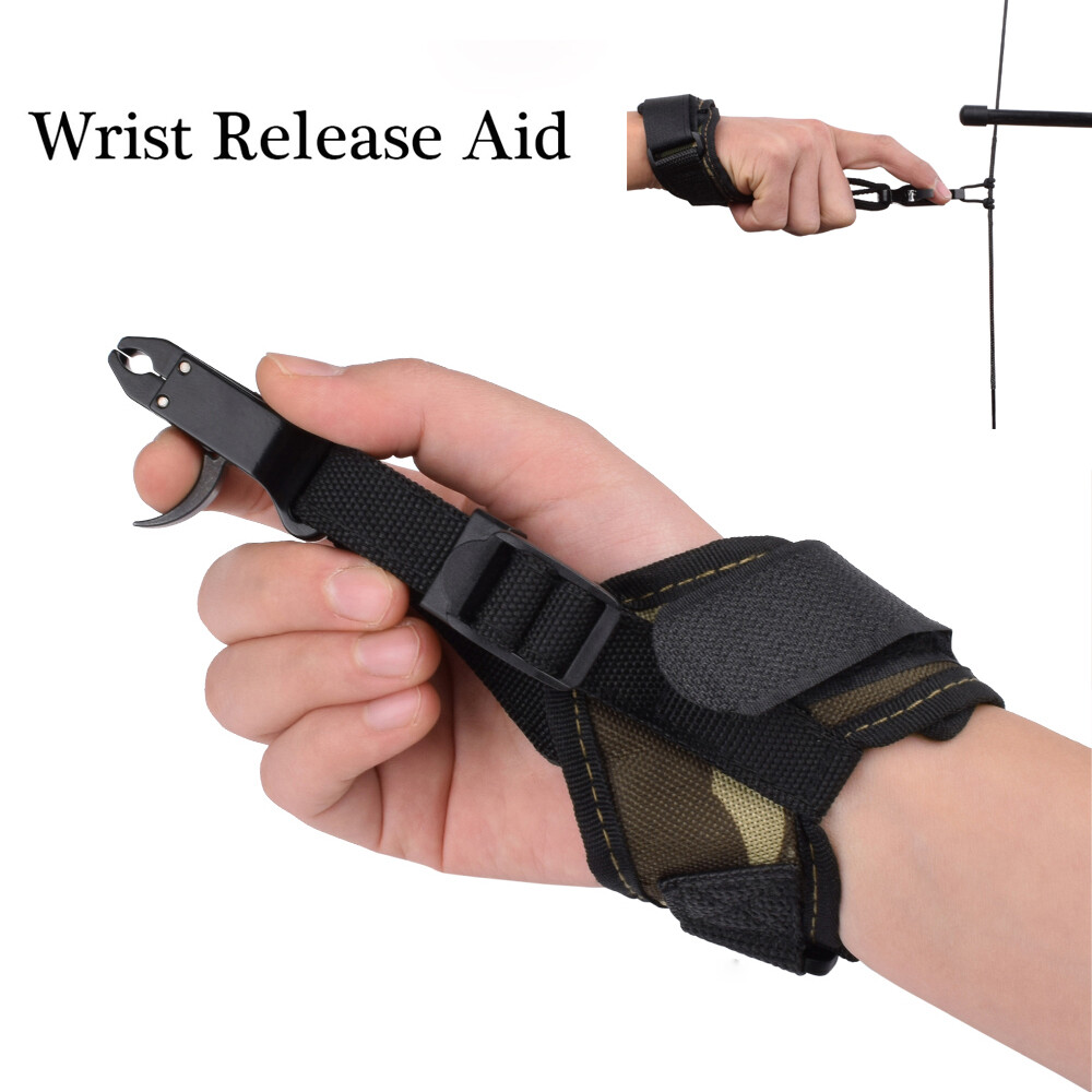 Archery Release Aids Strap Trigger Caliper Wrist Adjustable Compound Bow Hunting