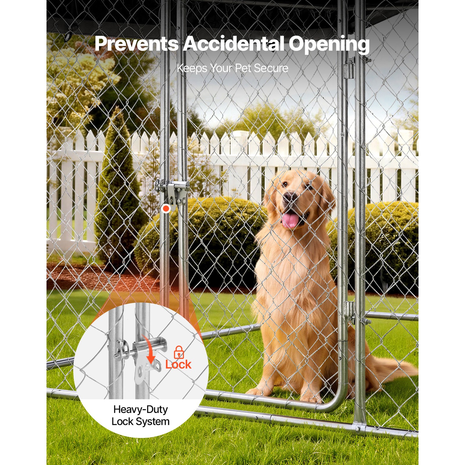 Uimoso Spacious Outdoor Dog Kennel with Lockable Door & Weatherproof Cover