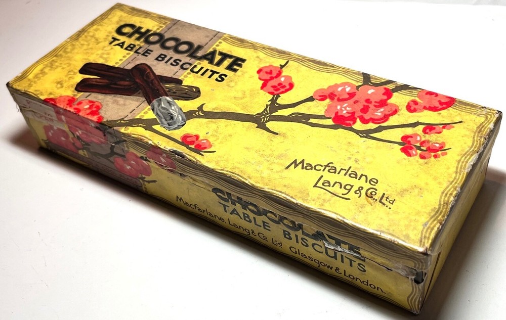 MacFarlane Lang Chocolate Table Biscuits Paper Covered Tin
