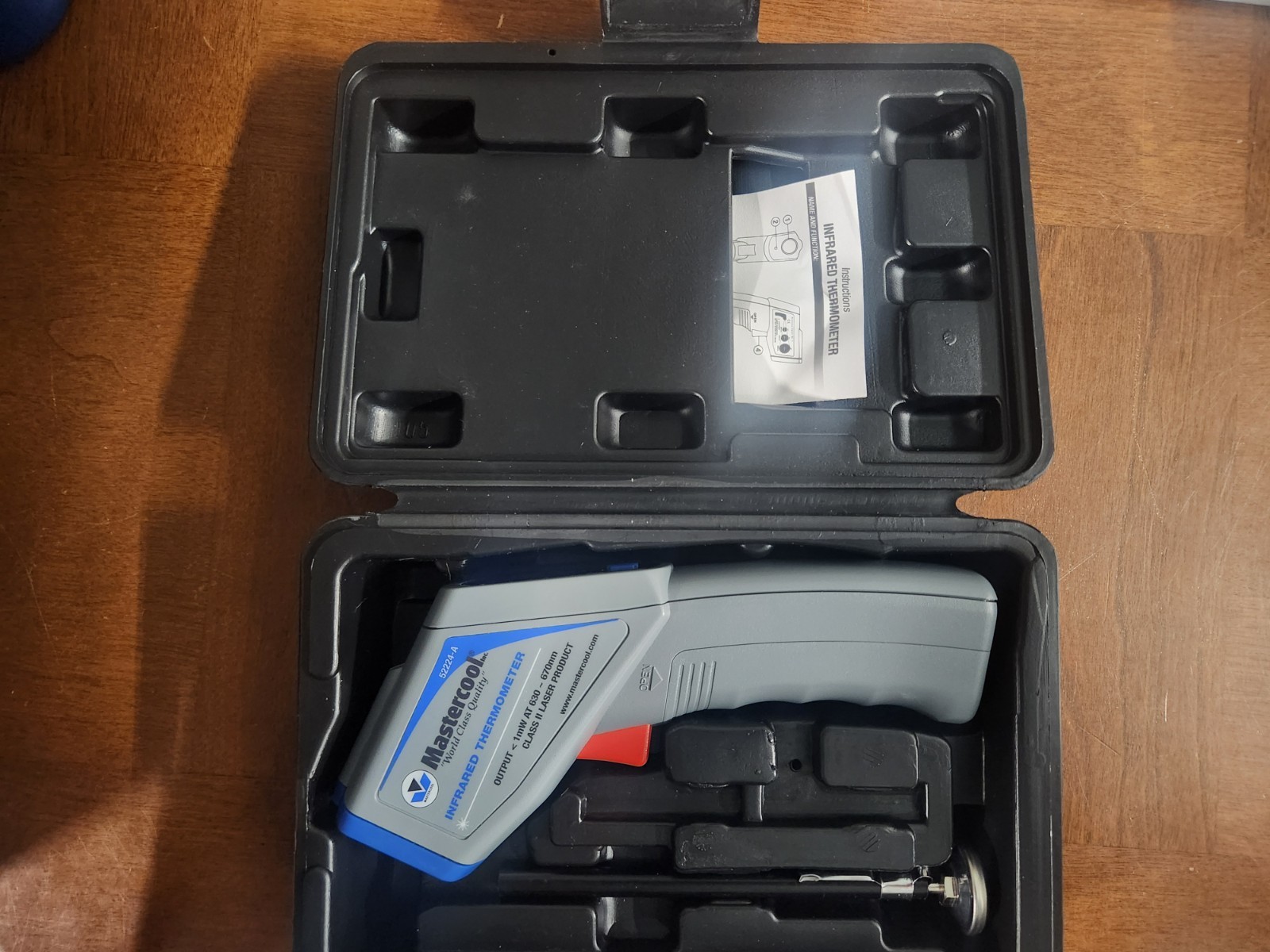 Mastercool 52224-A Gray Infrared Thermometer with Laser and External Probe