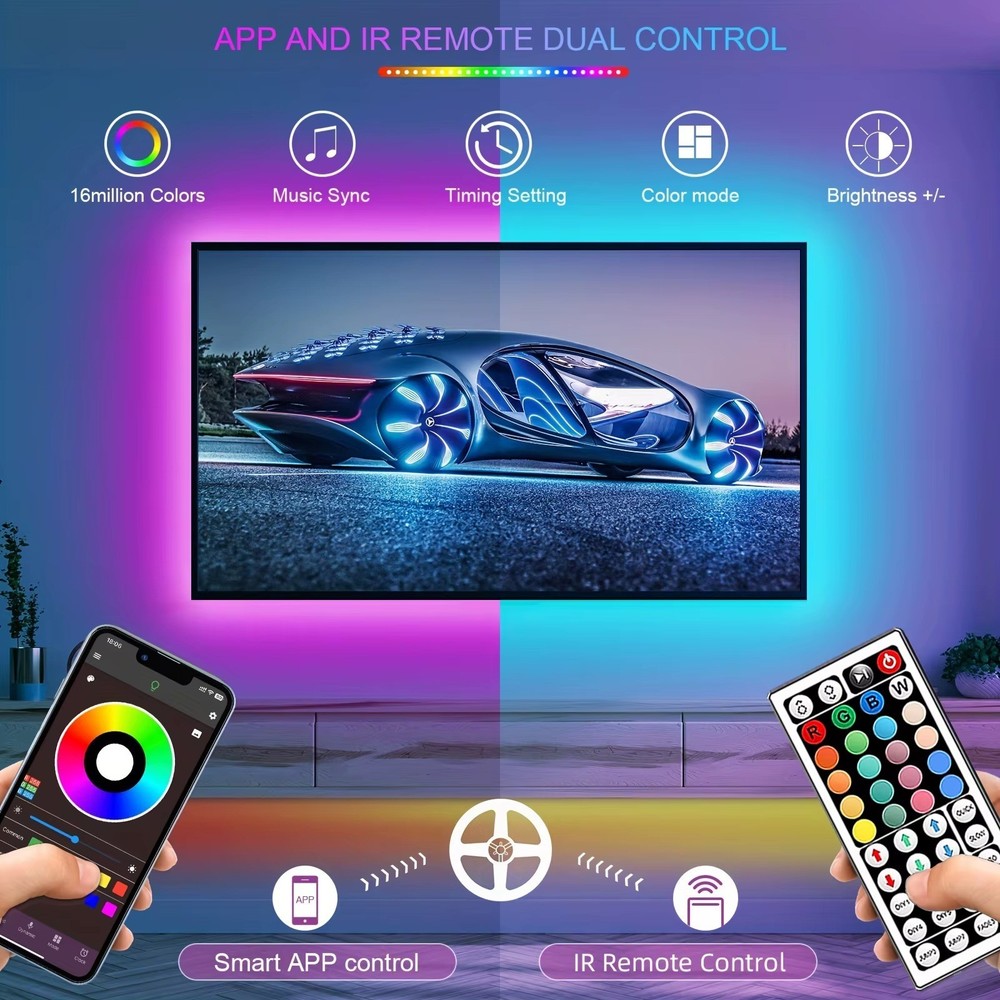 LED Strip Lights, Smart Light with App Remote Control, RGB LED Lights