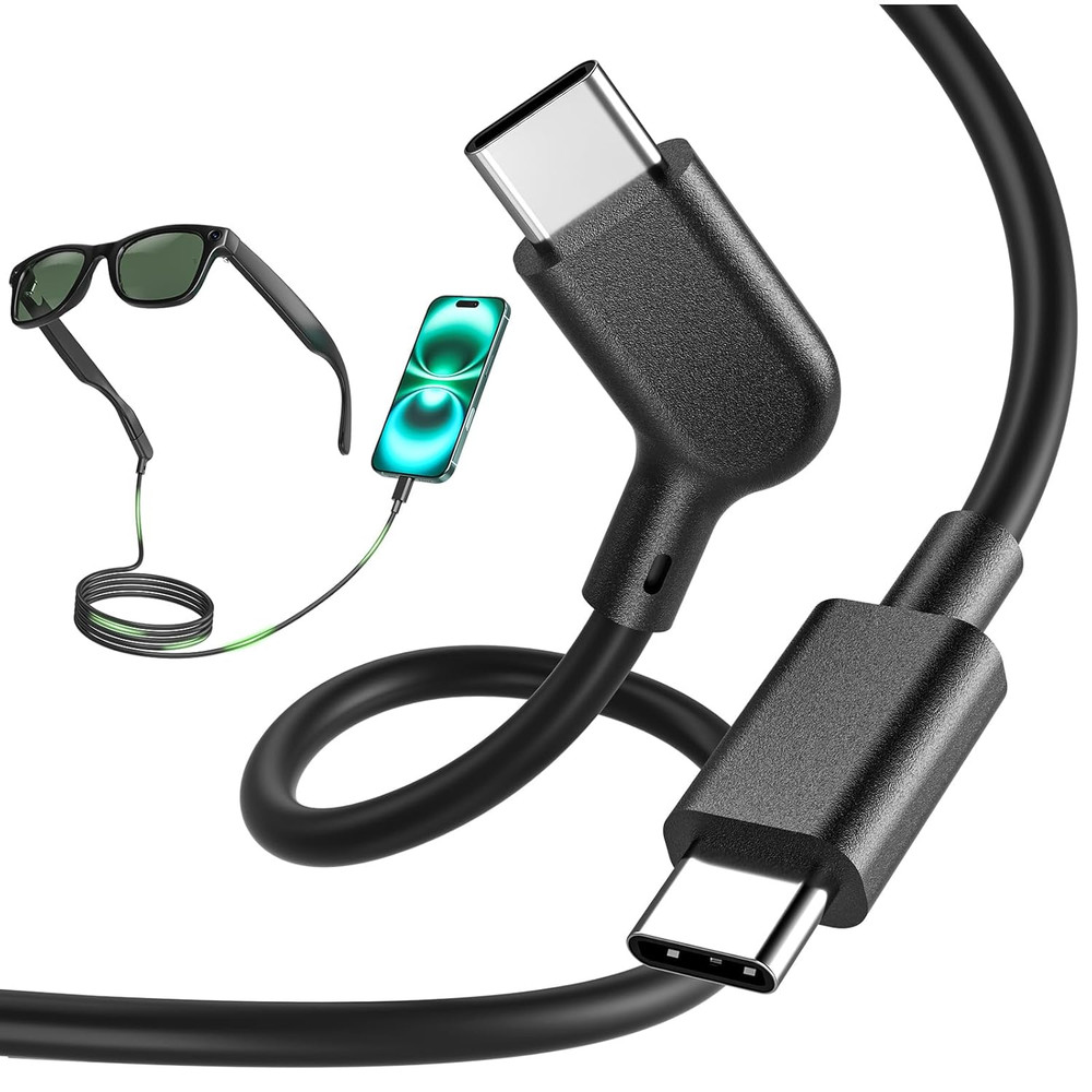 AR Smart Glasses USB-C Charging Data & Power Supply Cable, 1.2M / 3.9FT 20Gbps U