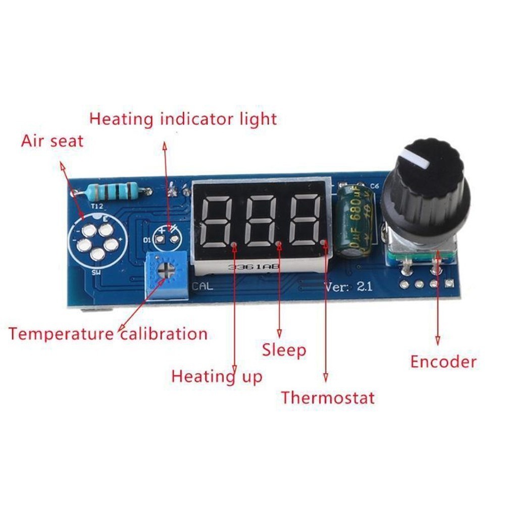 For Welding Attemperator PCB Board 6.7x2.5x2.3cm Heating Indicator Light