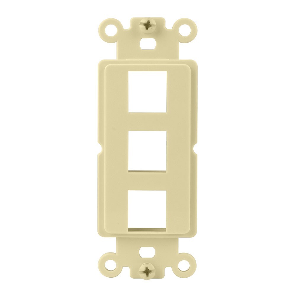 Construct Pro 3-Port Single Gang Keystone Decora Style Insert Strap (Ivory)