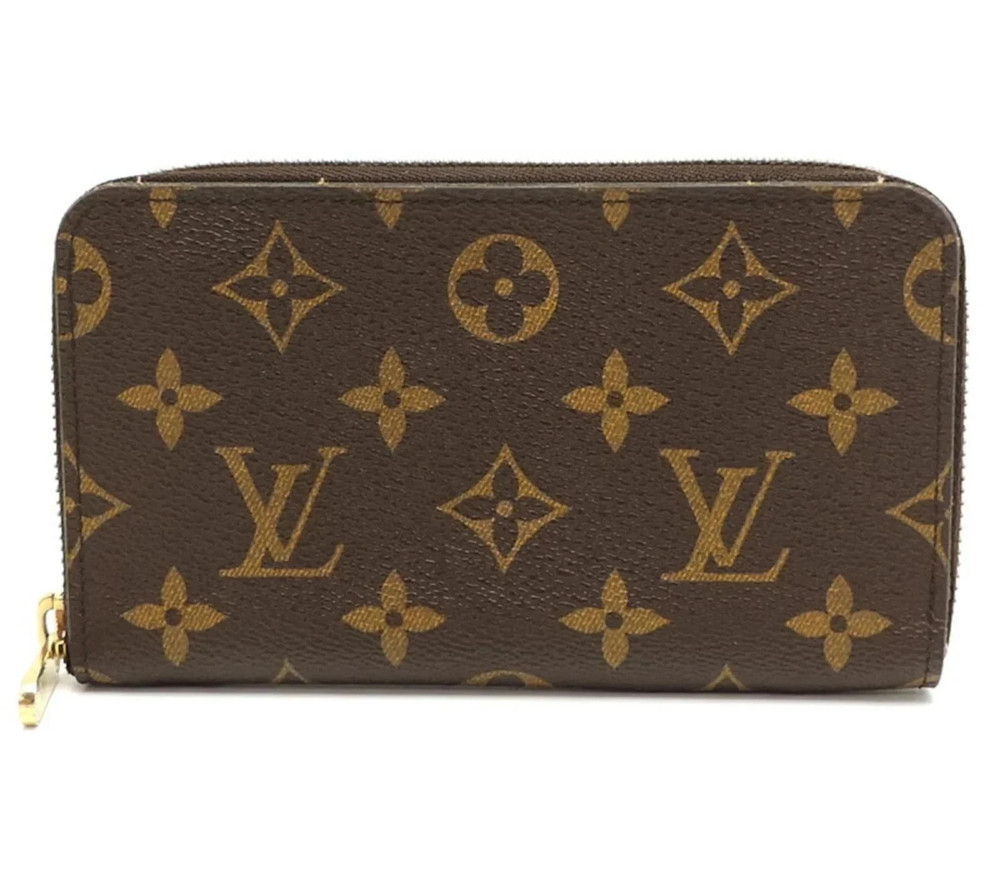 AUTHENTIC LOUIS VUITTON MONOGRAM ZIPPY WALLET ZIP AROUND LONG PURSE BROWN