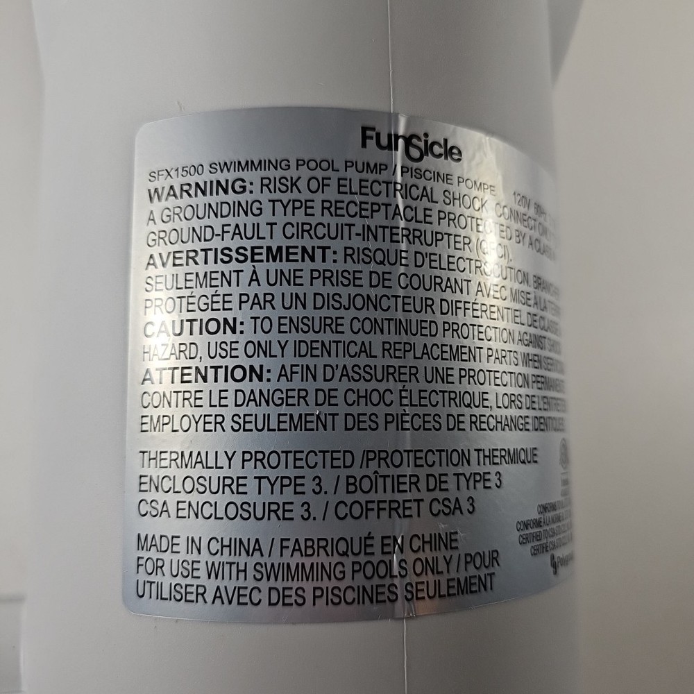 Funsicle 1500 Gallon 2-in-1 Filter Pump System Part: RF Nut