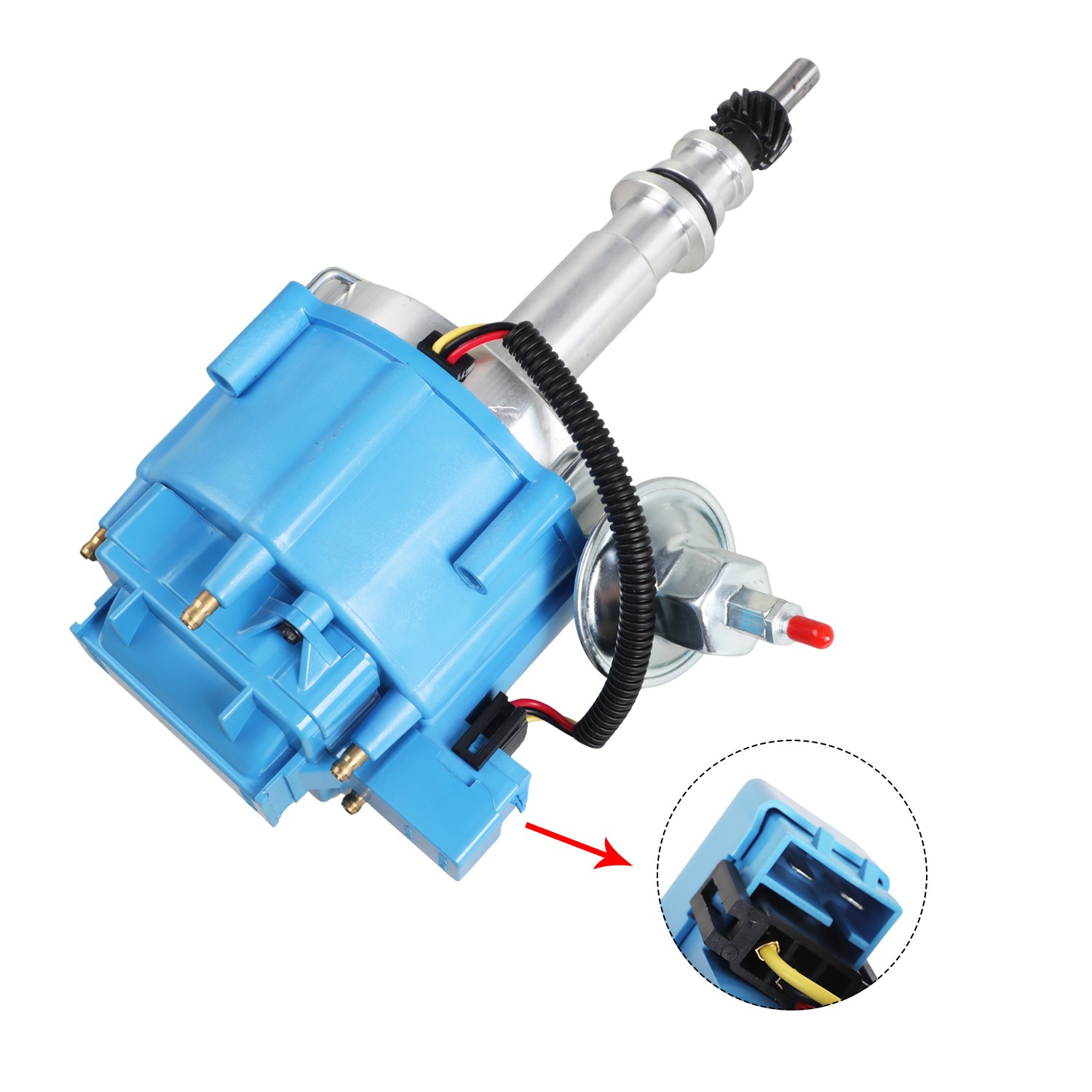 Hei Distributor Upgrade + 8mm Hd Plug Wires for Ford Inline 6 Cyl 170 200 250
