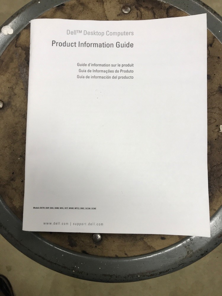 DELL DESKTOP COMPUTER PRODUCT INFORMATION GUIDE