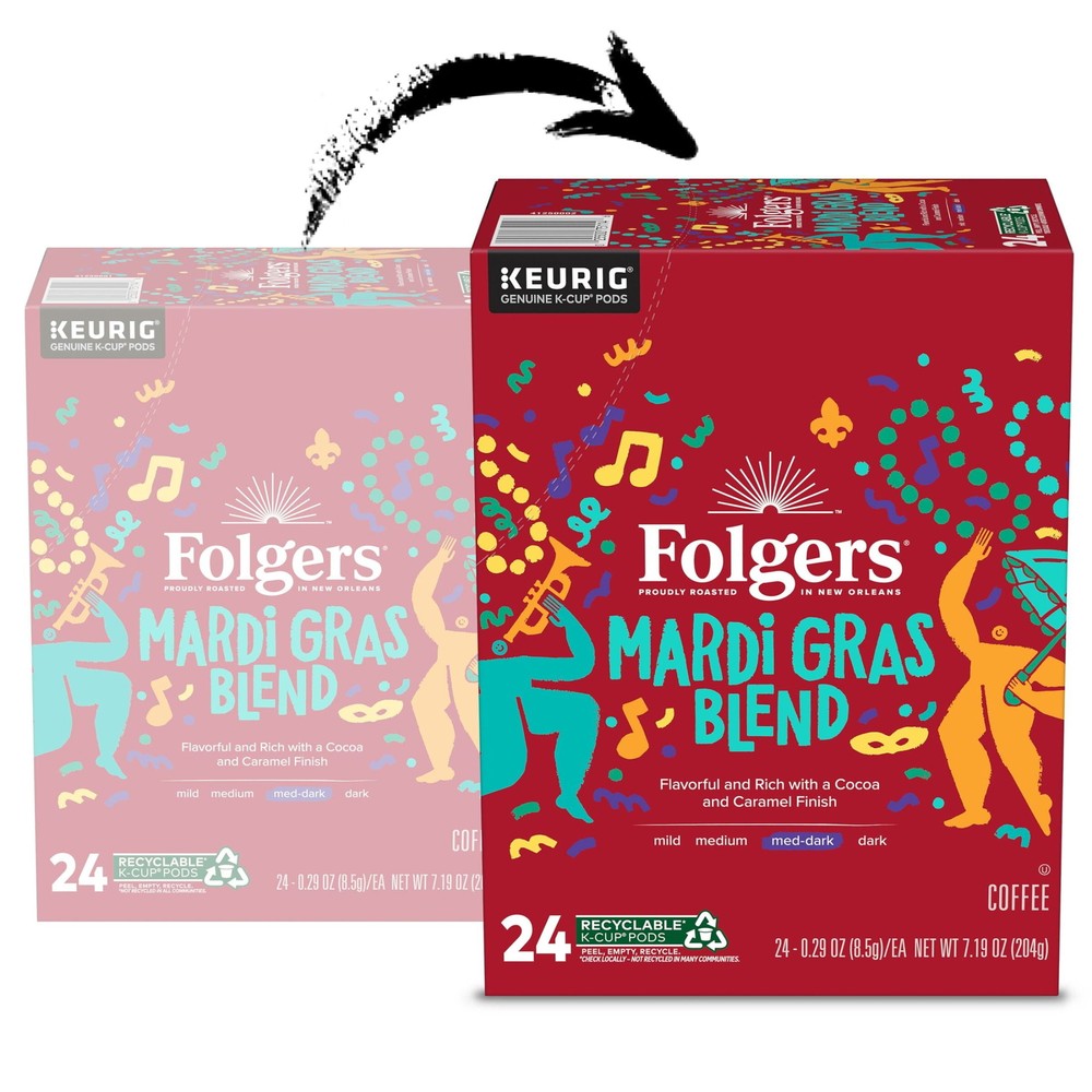 Folgers Colombian Decaffeinated Coffee, Medium Roast,24 Count Box