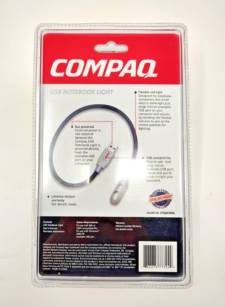 NEW COMPAQ USB Laptop Notebook Keyboard Light Lamp