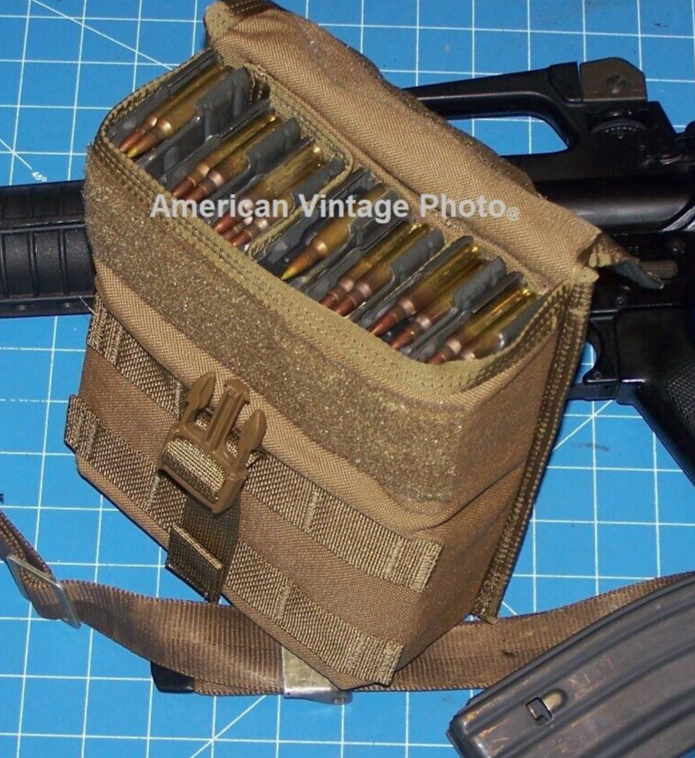 Pouch Military Magazine SAW Case Pouch Coyote 200 Rnd MOLLE  Dump Ration Issue