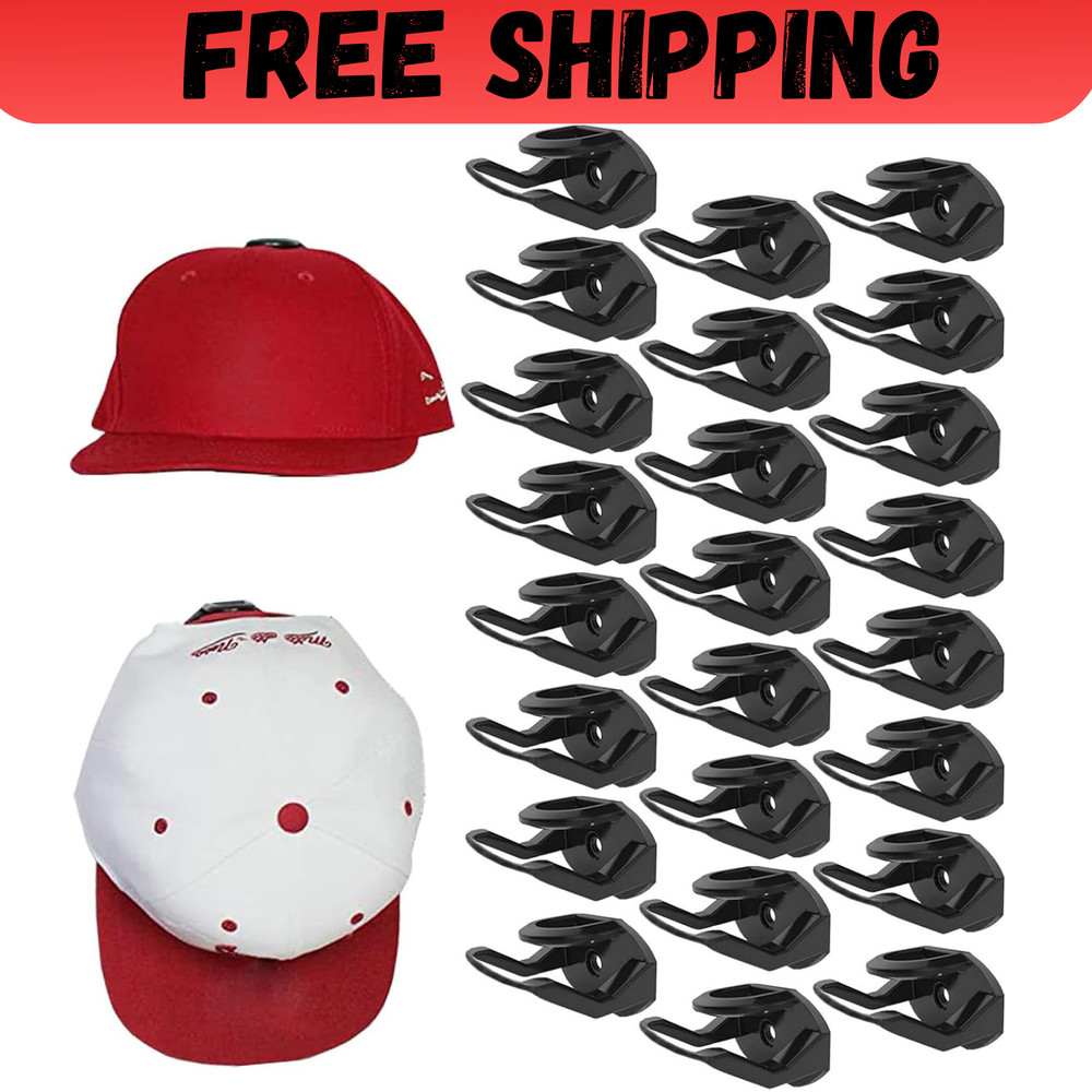 24pc Baseball Hat Rack Wall Mount Super Strong Hat Rack Display Hooks for Wall