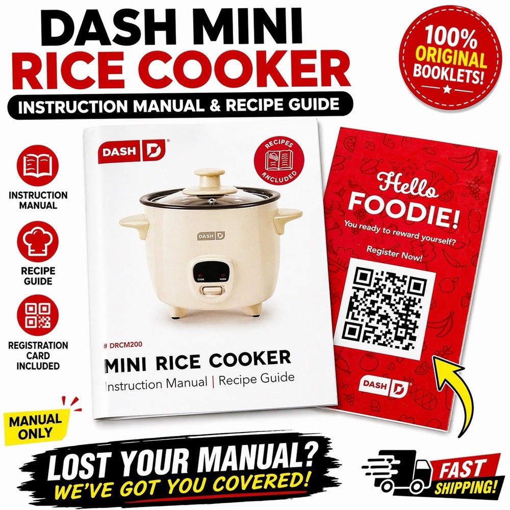 Dash Mini Rice Cooker Instruction Manual & Recipe Guide