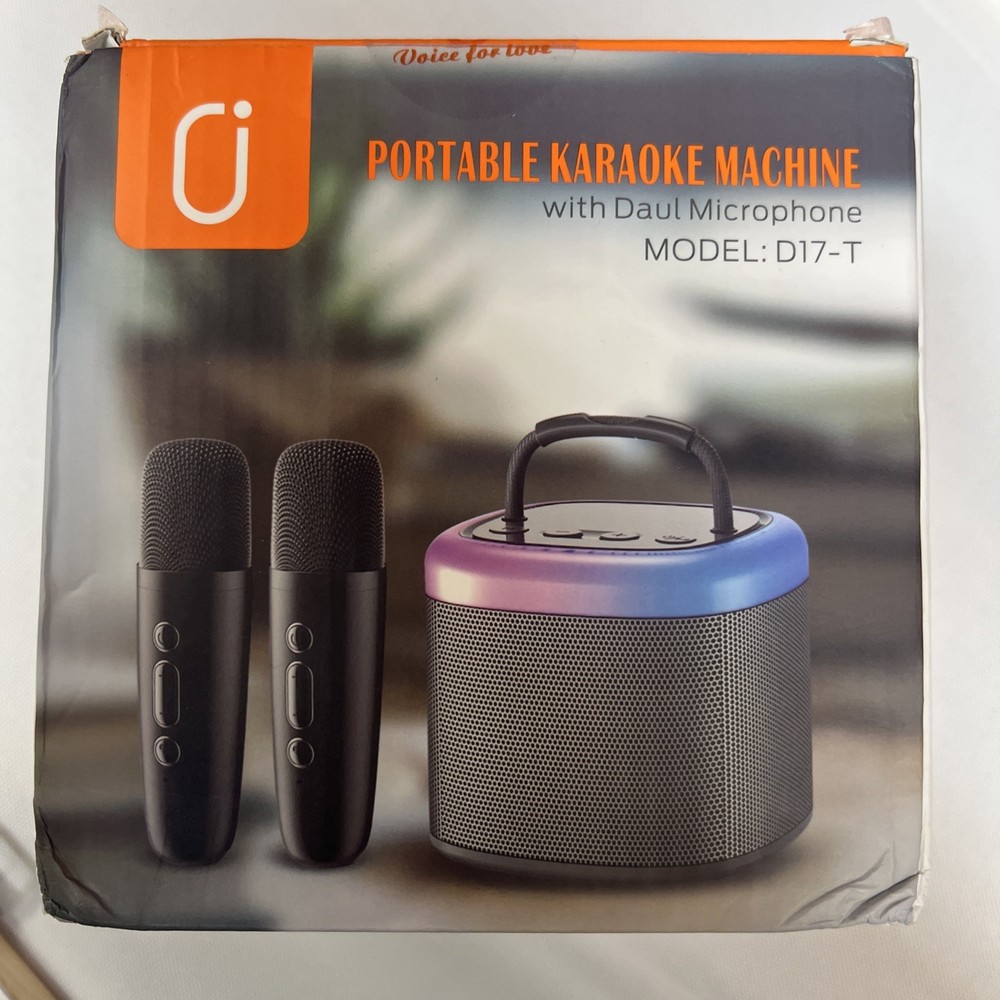 Karaoke Machine - Portable Bluetooth Speaker with 2 Wireless Mics High Quality