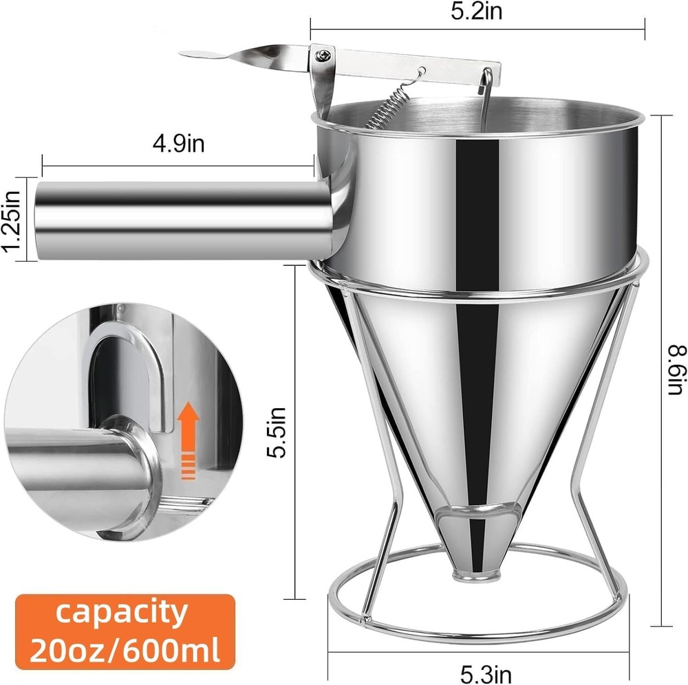 600ml Batter Dispenser DIY Muffin Cupcake Pancake Kitchen Measuring Baking Tools