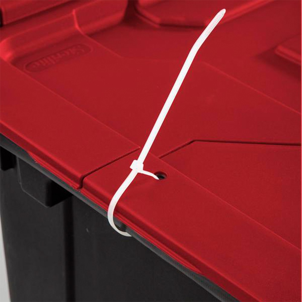 Sterilite 12 Gallon Hinged Lid Industrial Tote, Stackable Storage Bin, 6 Pack