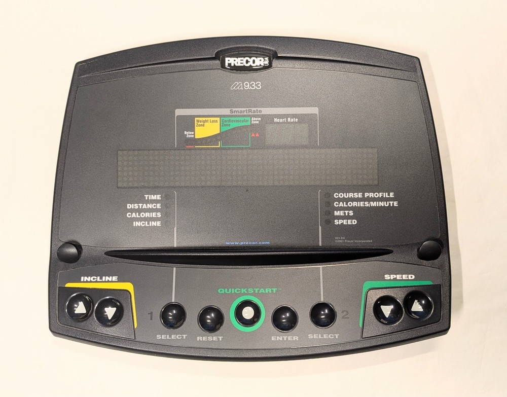 Precor M9.33 Treadmill Console Front Upper PCB Only – Lower Keypad Board Missing