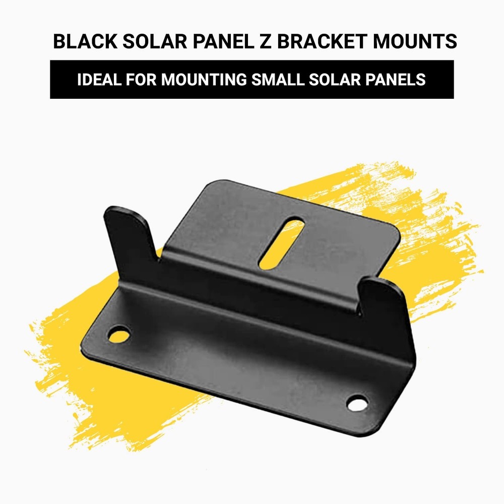 Spartan Power Black Solar Panel Z Bracket Mount - Lightweight Anodized Alumin...