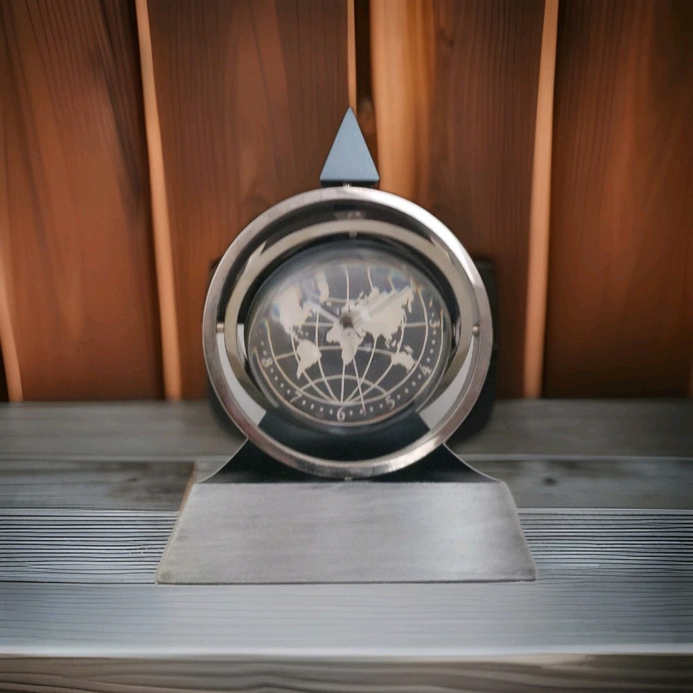 Galileo Gimbal Clock & Frame -Silver - UNUSUAL DESK CLOCK
