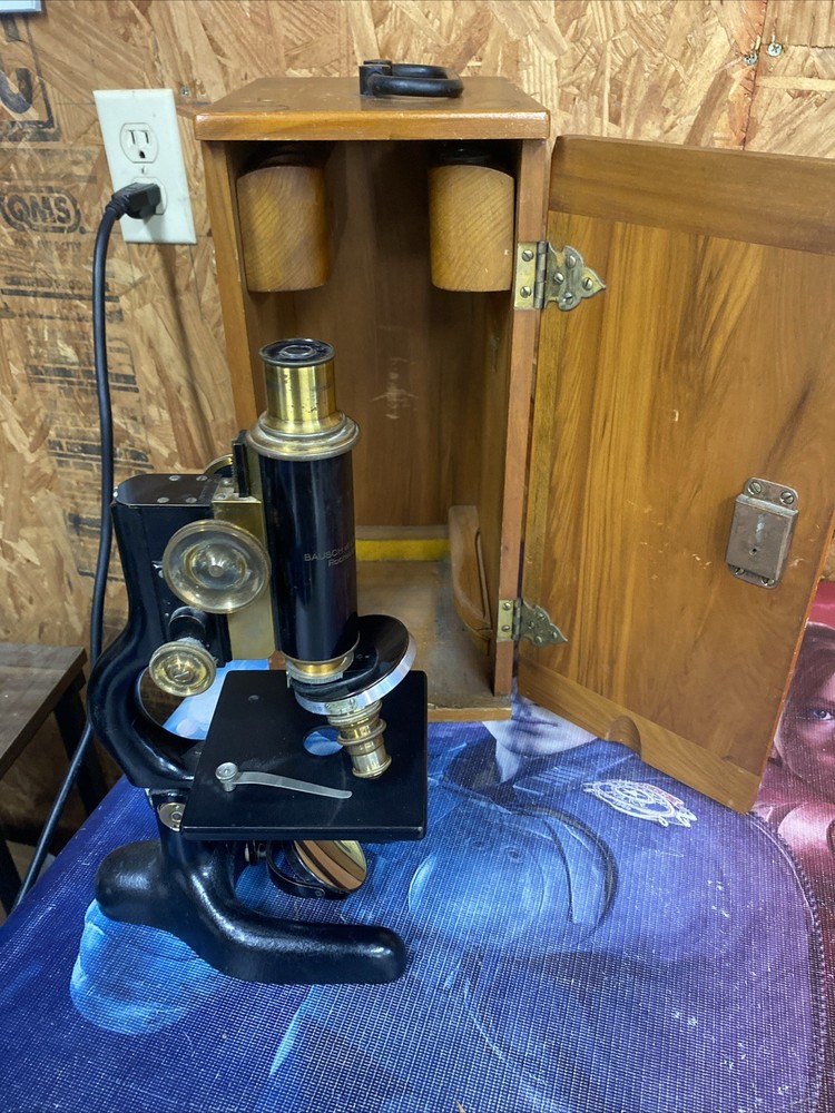 Vintage 1915 Bausch & Lomb Optical Co. Laboratory Microscope