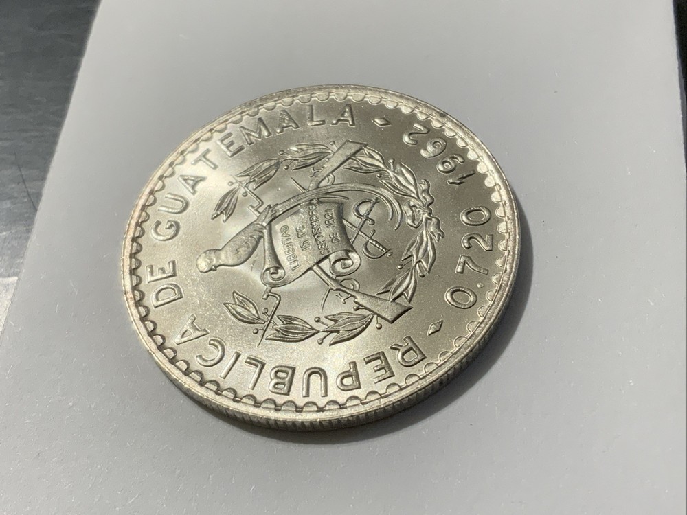 1962 Guatemala 50 Centavos KM-264 Silver BU