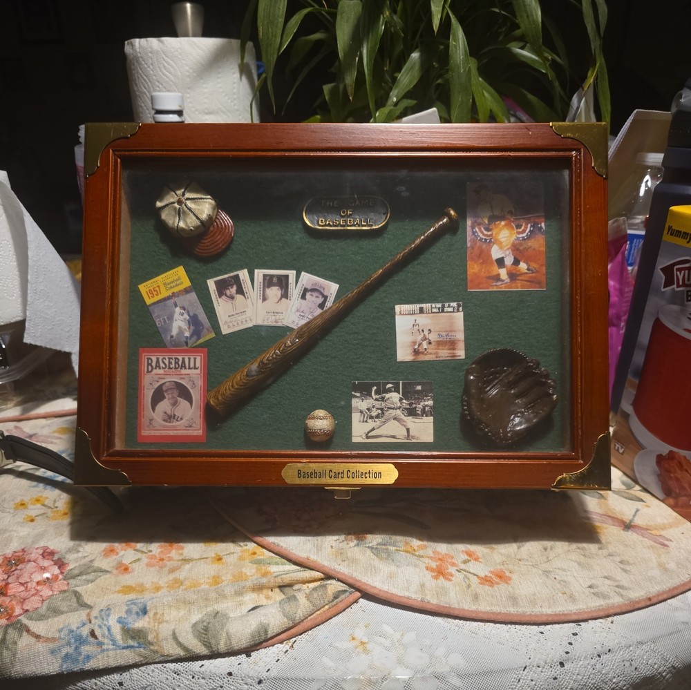 Baseball Card Collection Wooden Storage Box