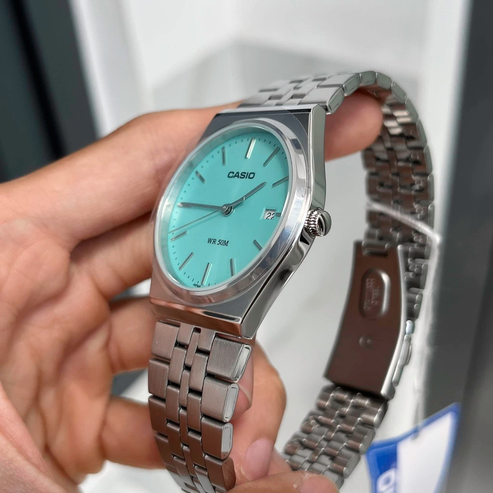 Casio MTP-B145D-2A1 Tiffany Blue Dial Stainless Steel Quartz Men’s Watch