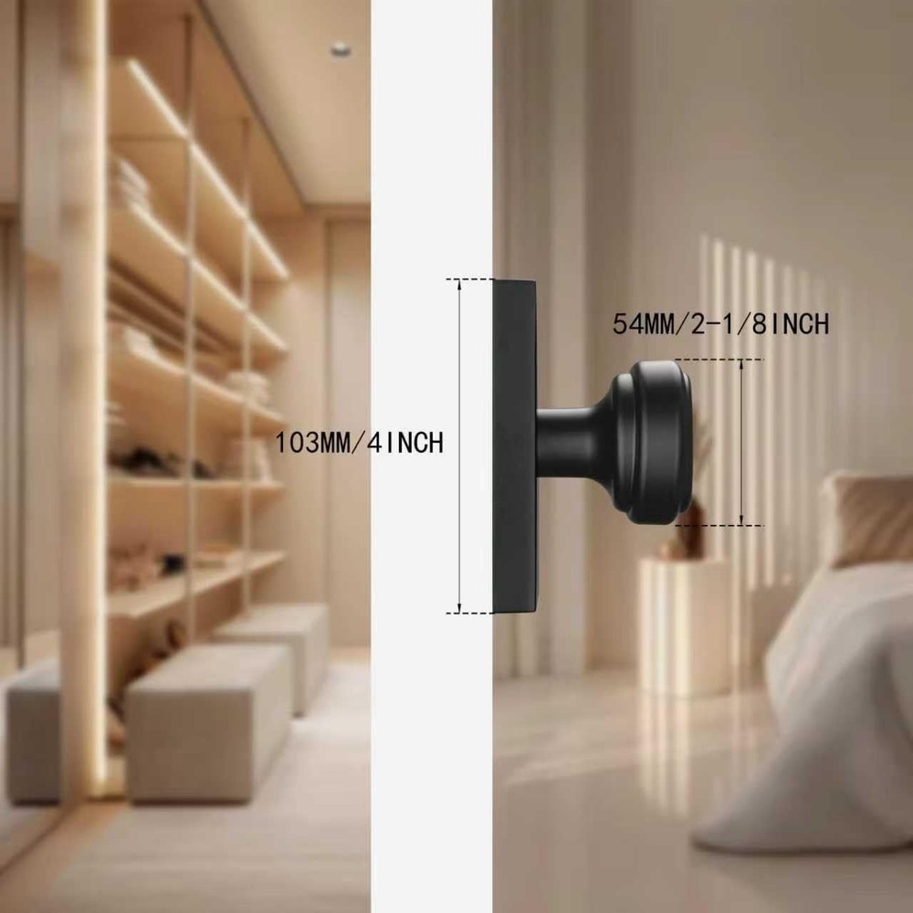 parro Black Door Knobs Interior, Dummy DoorKnobs for Closet Rectangle,