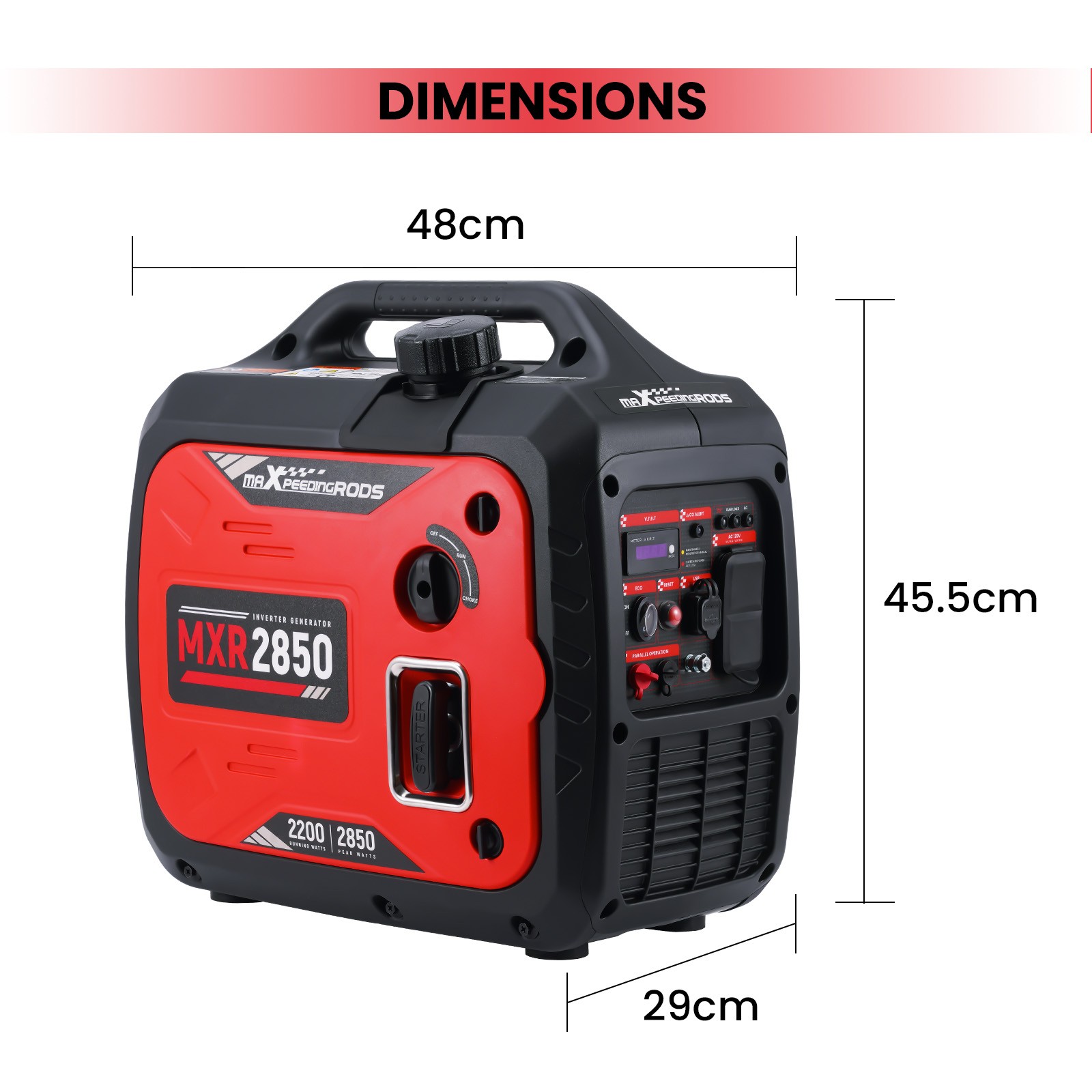 2850W Portable Inverter Generator Gas Powered Quiet Eco Parallel Ready