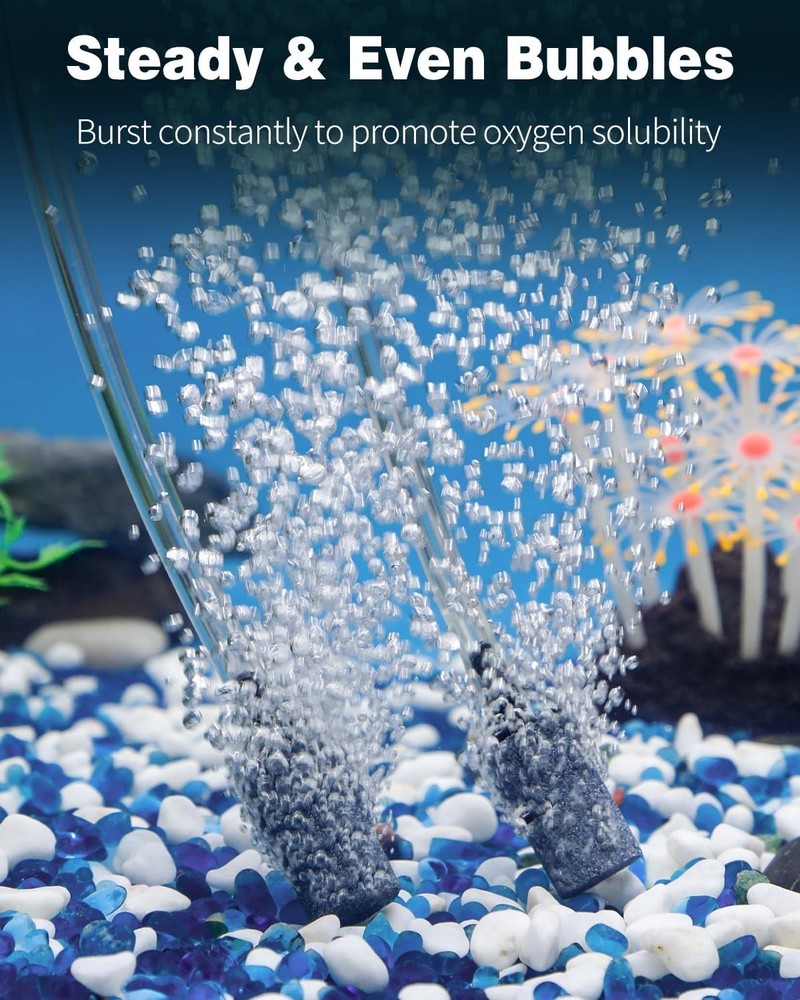 Mineral-Based 1 Inch Fish Tank Aerators – 10 Count Medium Bubble Diffusers