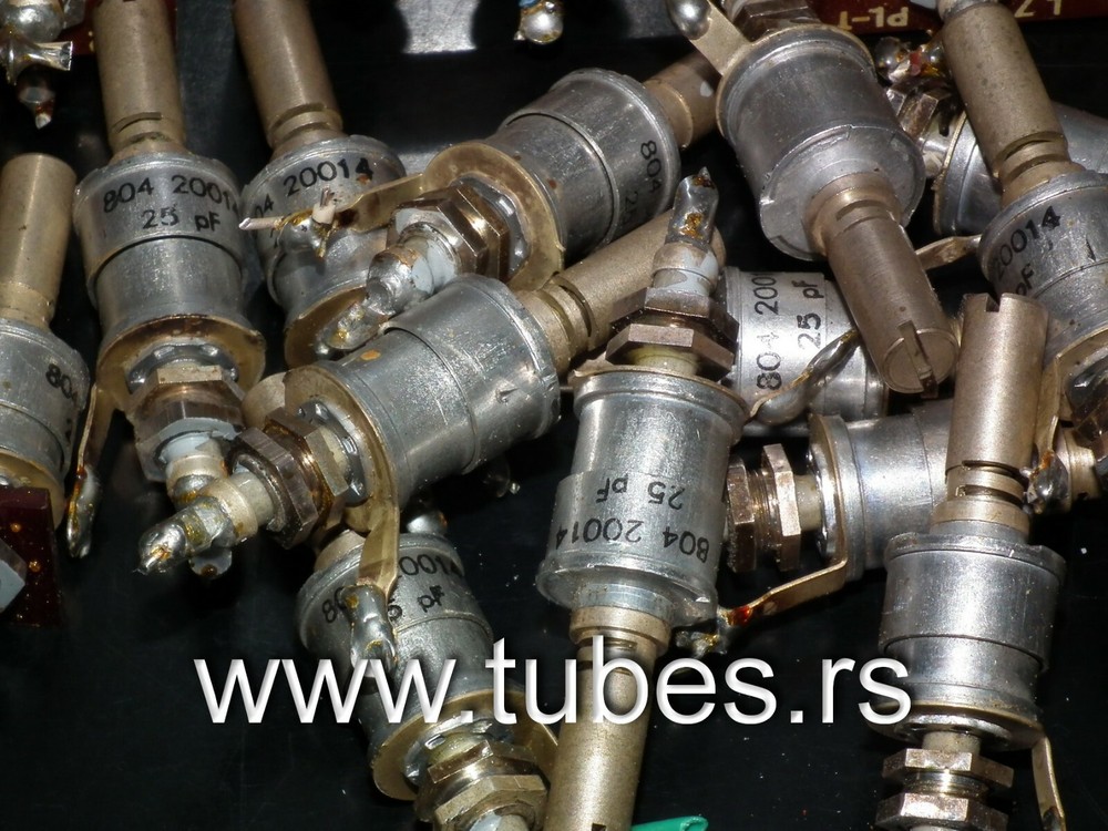 Three (3 pcs) variable capacitors 25pF Professional quality, chassis montage