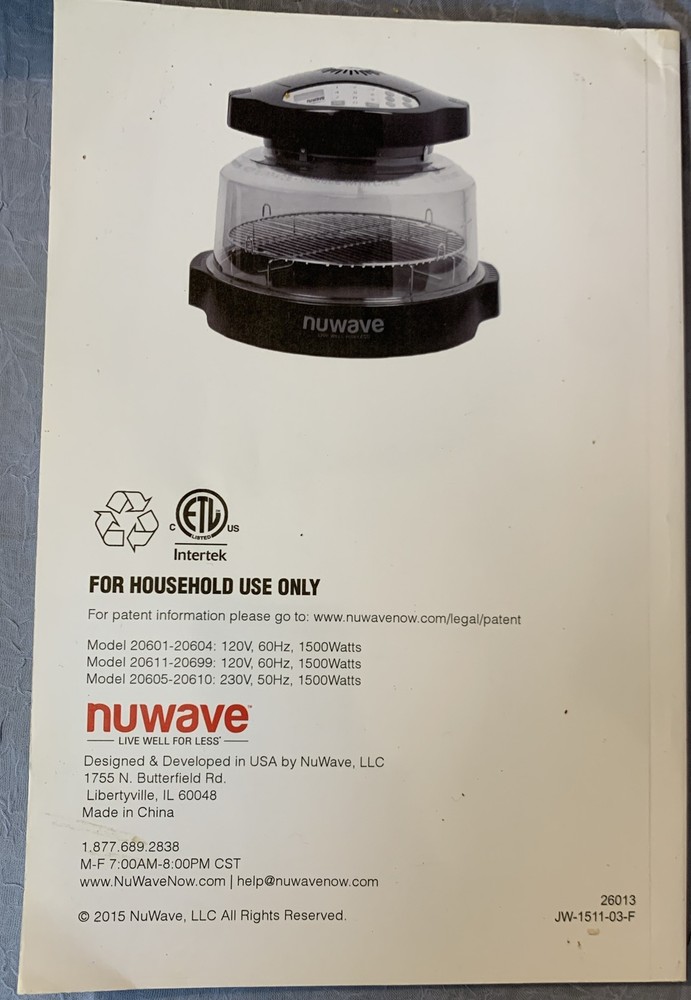 NuWave Replacement Pro Infared Oven Rack & Drip Pan, Manual Base See Description