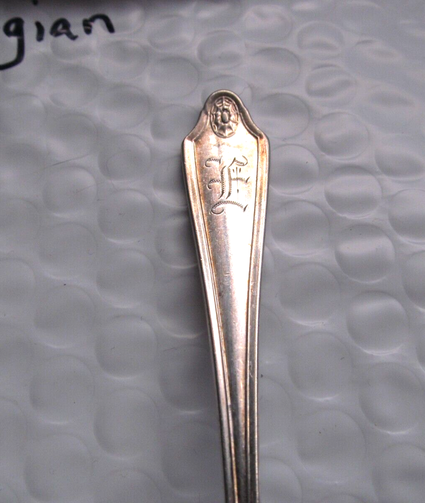 *ANTIQUE Community Silver GEORGIAN SUGAR & teaspoon Silverplate SHELL SHAPE