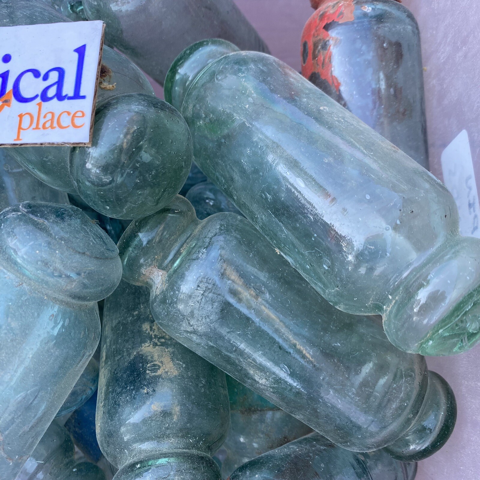 (1) - Japanese Glass Rolling Pin Fishing Float ~ Minor Chips & Dings ~ Vintage