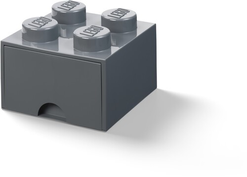 LEGO Stackable Storage Brick with 1 Drawer and 4 Knobs, Dark Grey [New Toy] Gr