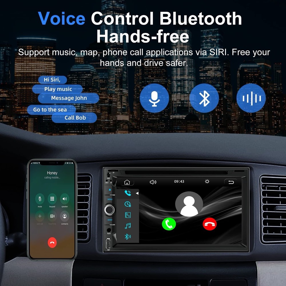 7" Touchscreen Car Stereo CD Bluetooth 5.2 CarPlay Android Auto w? Backup Camera