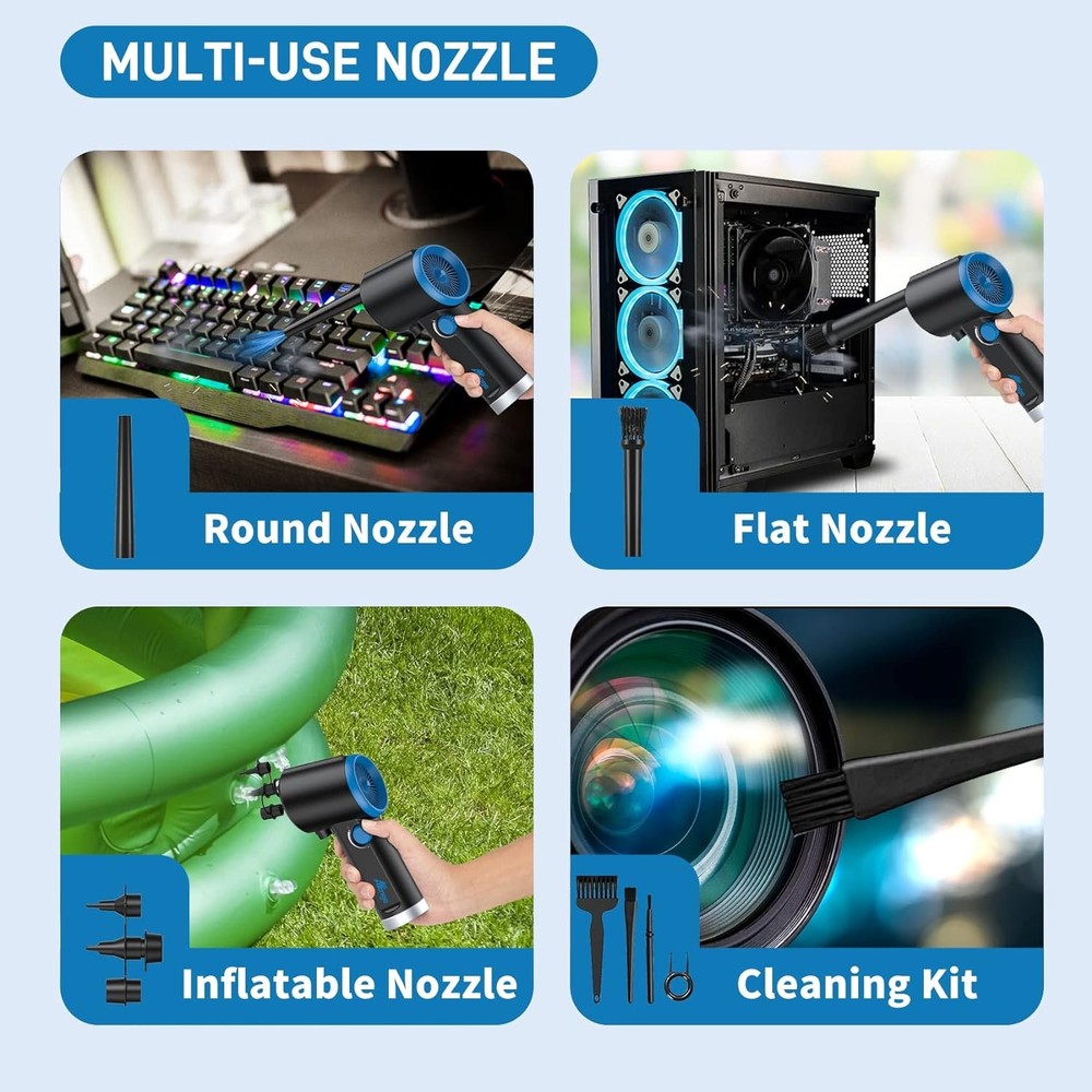 Compressed Air Duster, Electric Air Duster, Cordless Air Duster for Computer, St