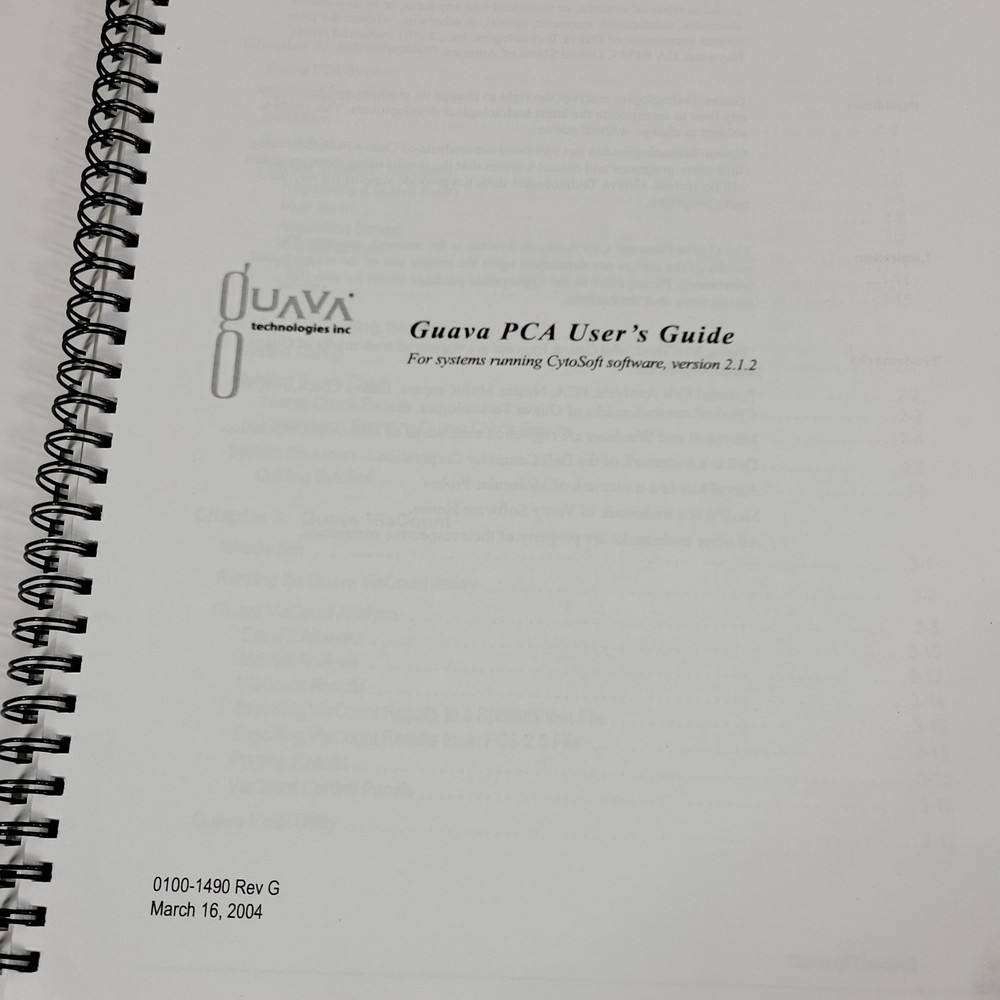 Guava PCA User Guide Manual CytoSoft Running Systems Installation Instructions