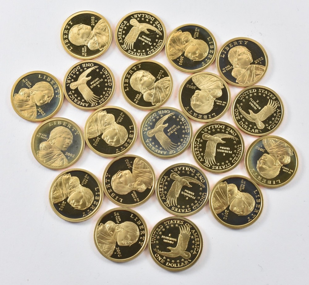 Lot (20) 2003 Sacagawea Dollar Roll Proof
