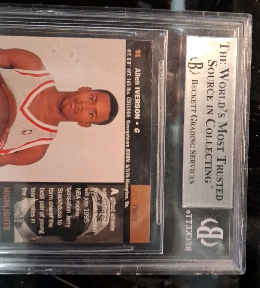 76ers Allen Iverson Authentic Signed 1996 Upper Deck #91