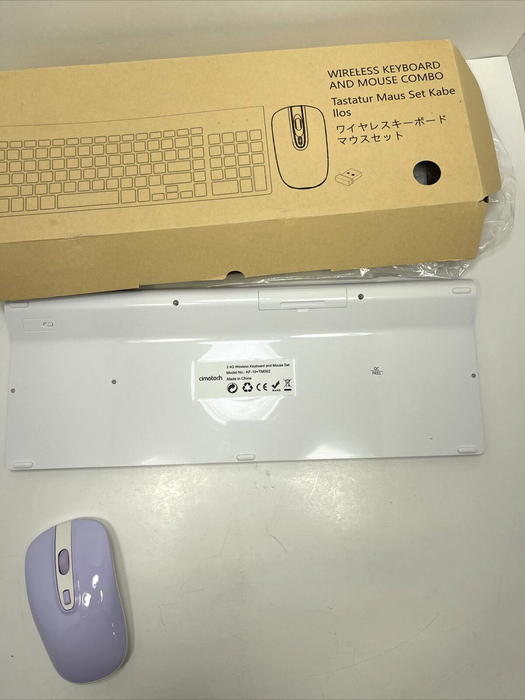 Wireless Keyboard Mouse Combo, Cimetech Compact Full Size Purple