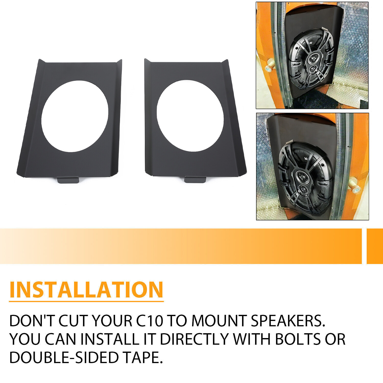 Behind Seat Speaker Brackets for 73-87 Chevy C10 Square body 6×9 Speakers NEW