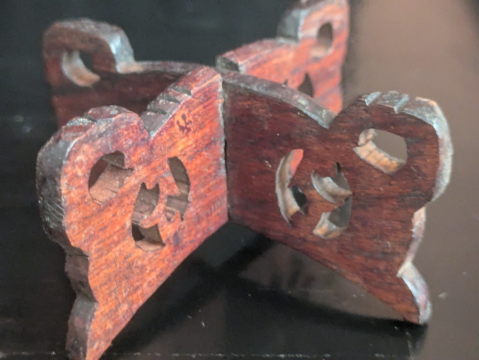 Vintage Chinese Carved Wooden Display Stand Vase Art Base Used