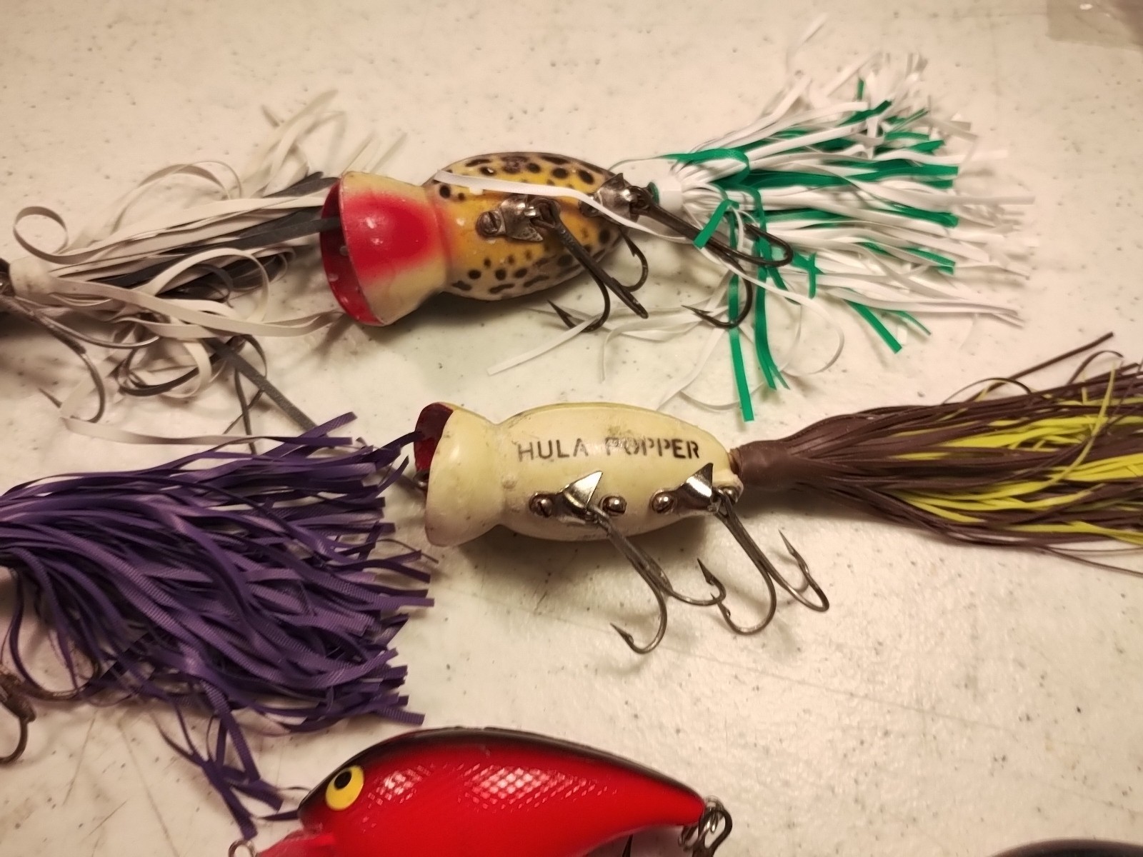 Lot of 9 Hula Popper & Crankbait Fishing Lures