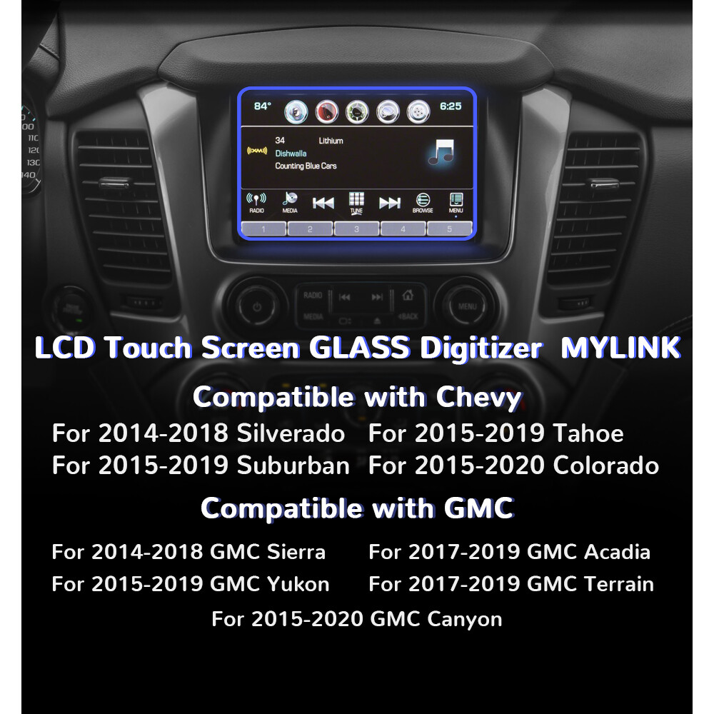 REPLACEMENT For 2015-2018 Chevrolet GMC Touch-Screen GLASS Digitizer LCD MYLINK